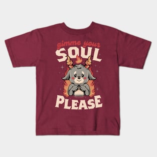 Gimme Your Soul Please - Funny Evil Baphomet Gift Kids T-Shirt